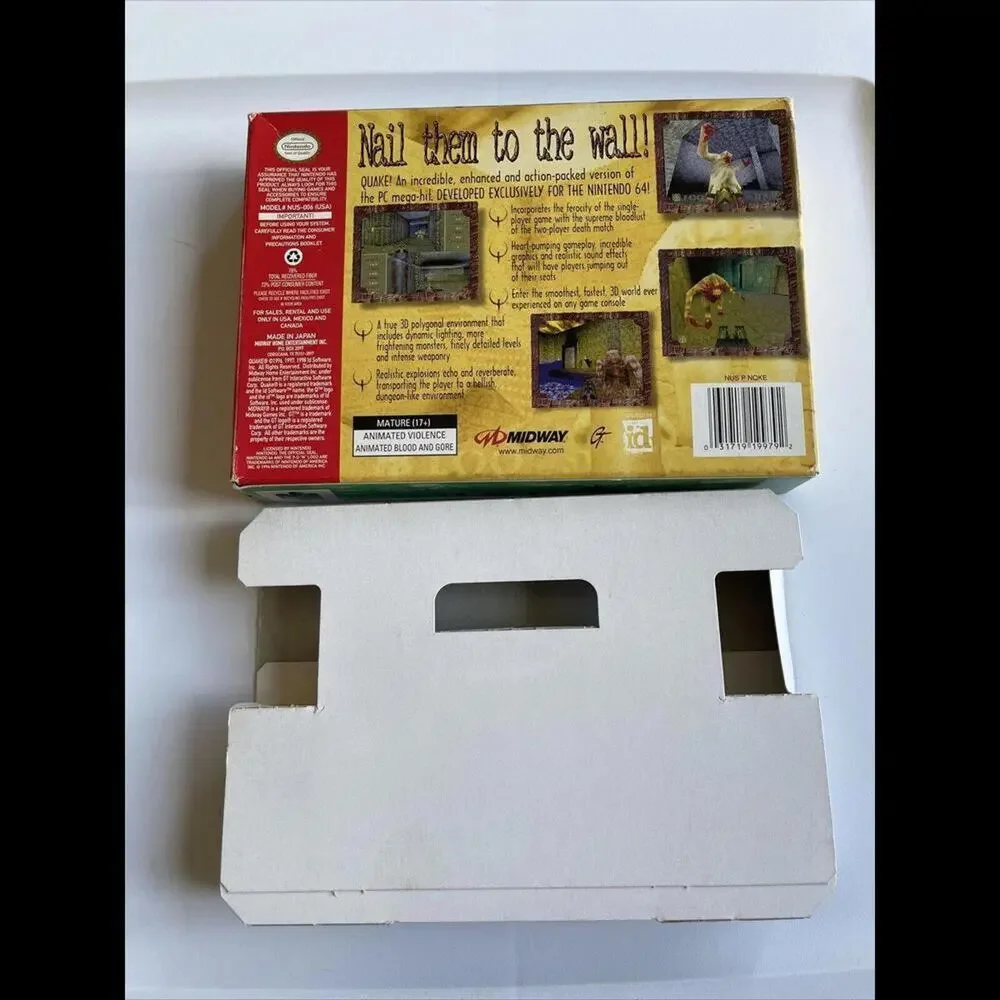 Quake Nintendo 64 Game Cartridge USED Complete In Box With Manual And Poster